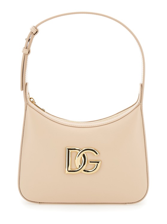 Shop Dolce & Gabbana 3.5' Pink Shoulder Bag With Logo Detail In Smooth Leather