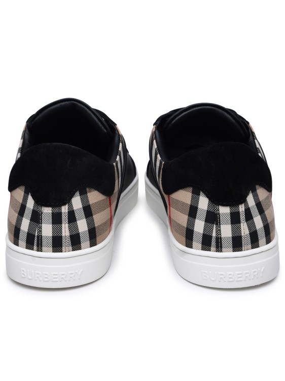 Shop Burberry Stevie' Black Leather Sneakers