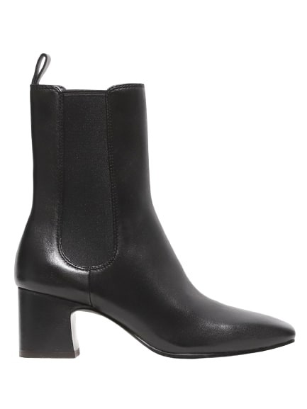 Ash Ankle Boot In Soft Black Nappa With Side Elastic