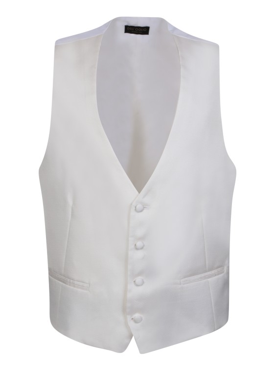 Dell'oglio Button-front Tailored Waistcoat In White