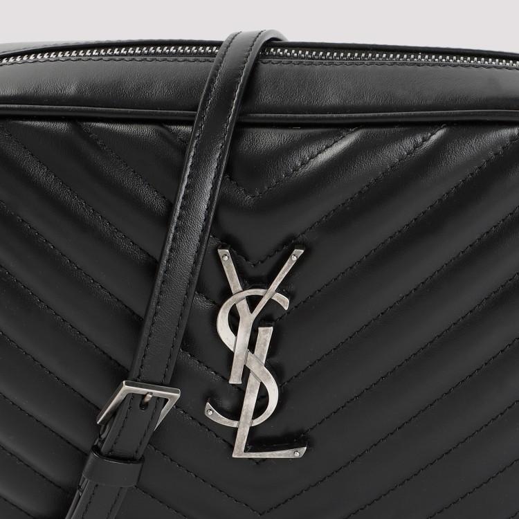 Saint Laurent Black Ysl Matelassé Leather Shoulder Bag In Black