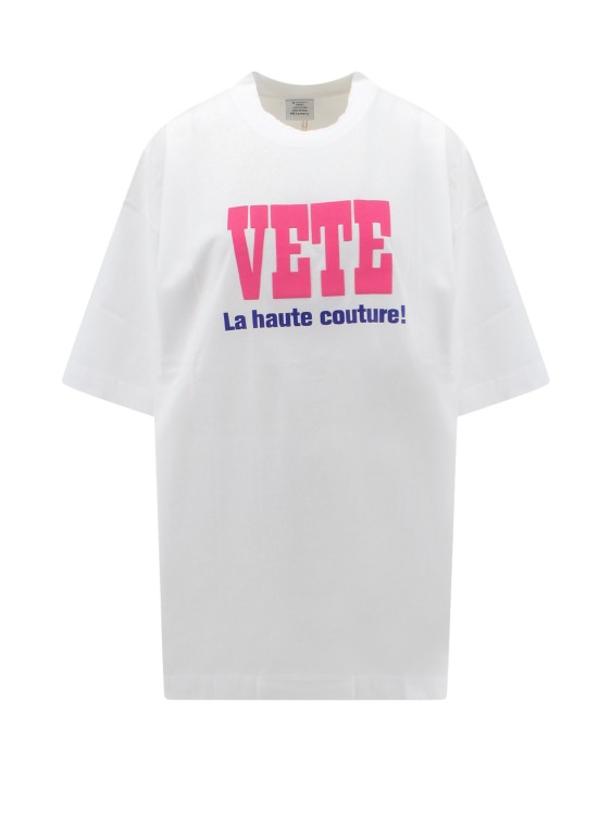Shop Vetements Cotton T-shirt With Frontal Logo In White