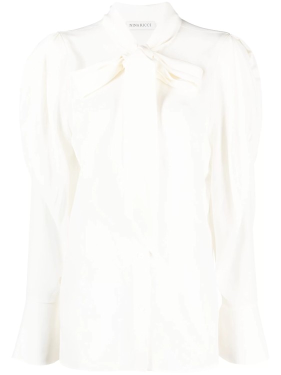 Shop Nina Ricci White Crepe De Chine Shirt