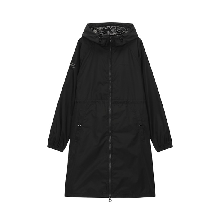 Shop Duvetica Risna L Long Hooded Jacket In Black