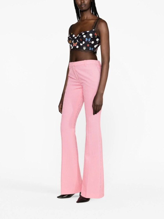 Shop Versace Pink Allover Jacquard Pants