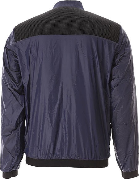 Shop Emporio Armani Navy Blue Bomber Jacket