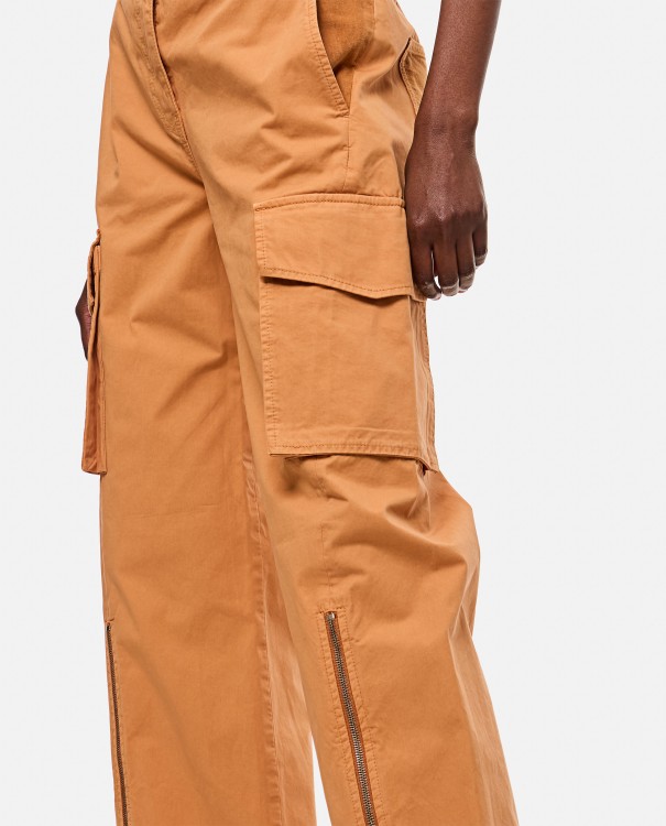Shop Stella Mccartney Front Zip Cargo Pant In Brown