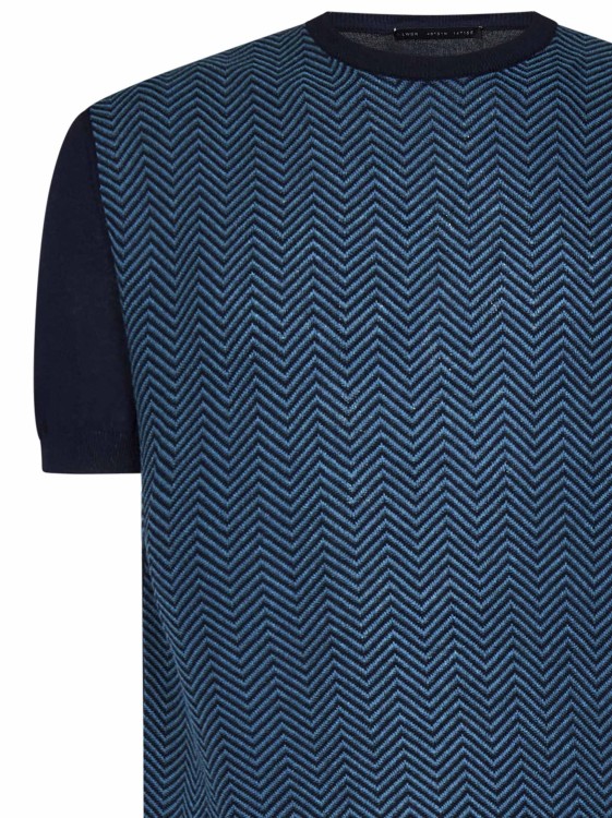 Shop Low Brand Navy Knit Short-sleeves In Blue