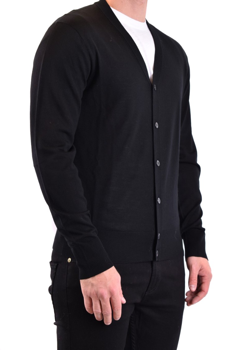 Shop Neil Barrett Black Wool Cardigan