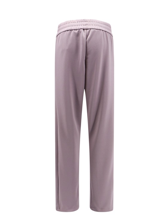 Shop Palm Angels Trouser With Iconic Embroidered Monogram In Purple