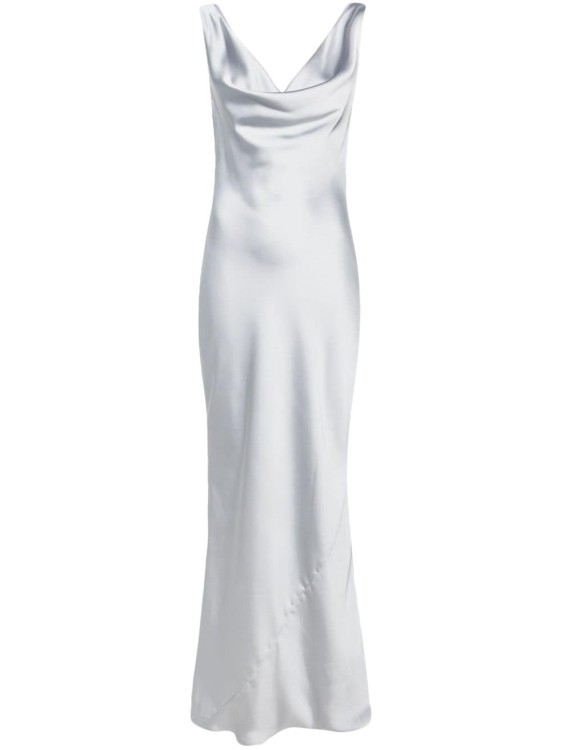 Norma Kamali Satin Finish Dress In White