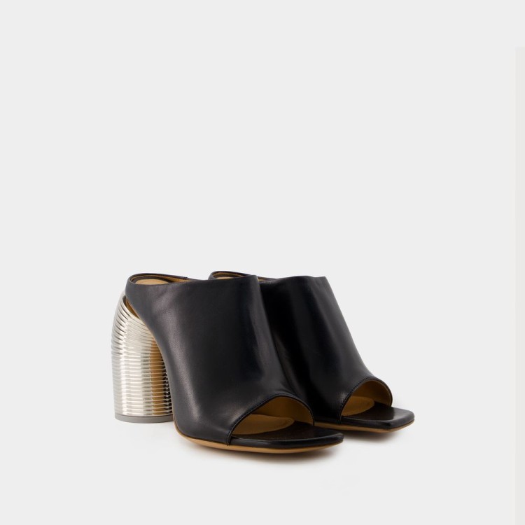 Shop Off-white Silver Spring Mules - Leather - Black/silver