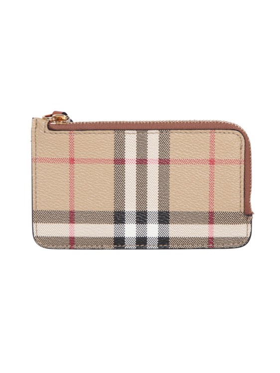 Burberry Elmore Leather & House Check Zip Wallet