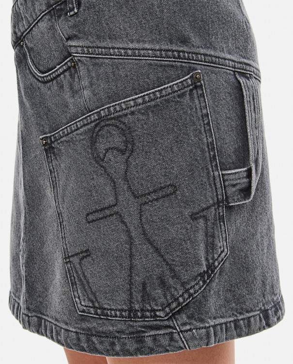 Jw Anderson Denim Twisted Skirt In Grey