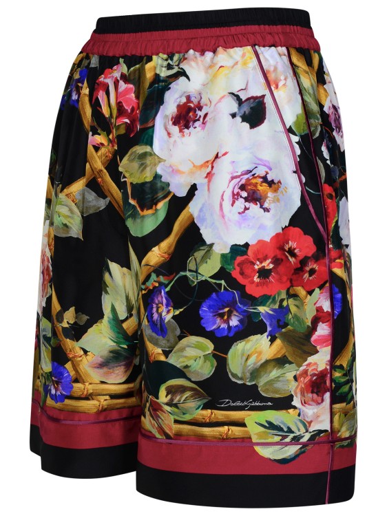 Shop Dolce & Gabbana Multicolor Silk Shorts