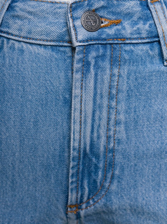 Shop Apc Elle' Light Blue Five-pocket Flare Jeans In Cotton Denim
