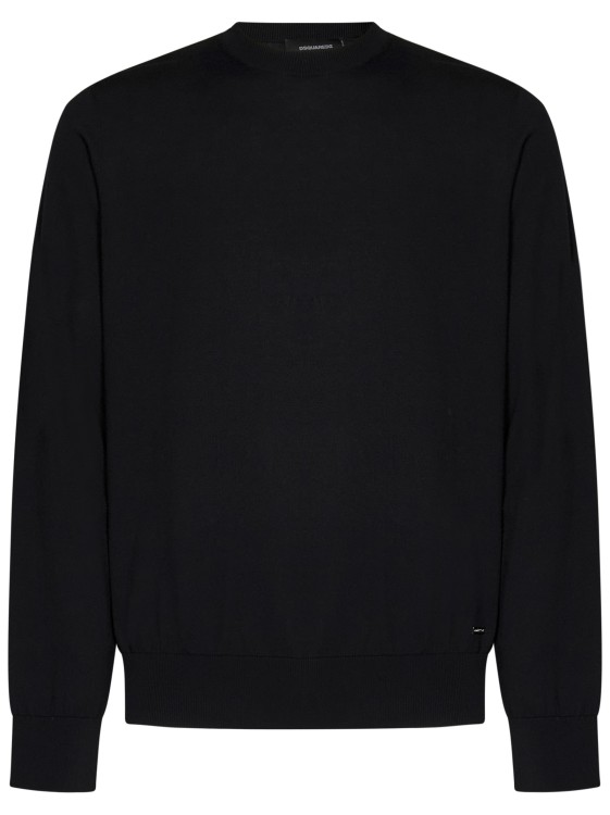 Shop Dsquared2 Black Tricot Cotton Crewneck Sweater
