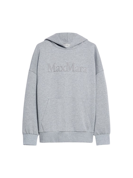 Max Mara Sapore Logo Hoodie In Gray