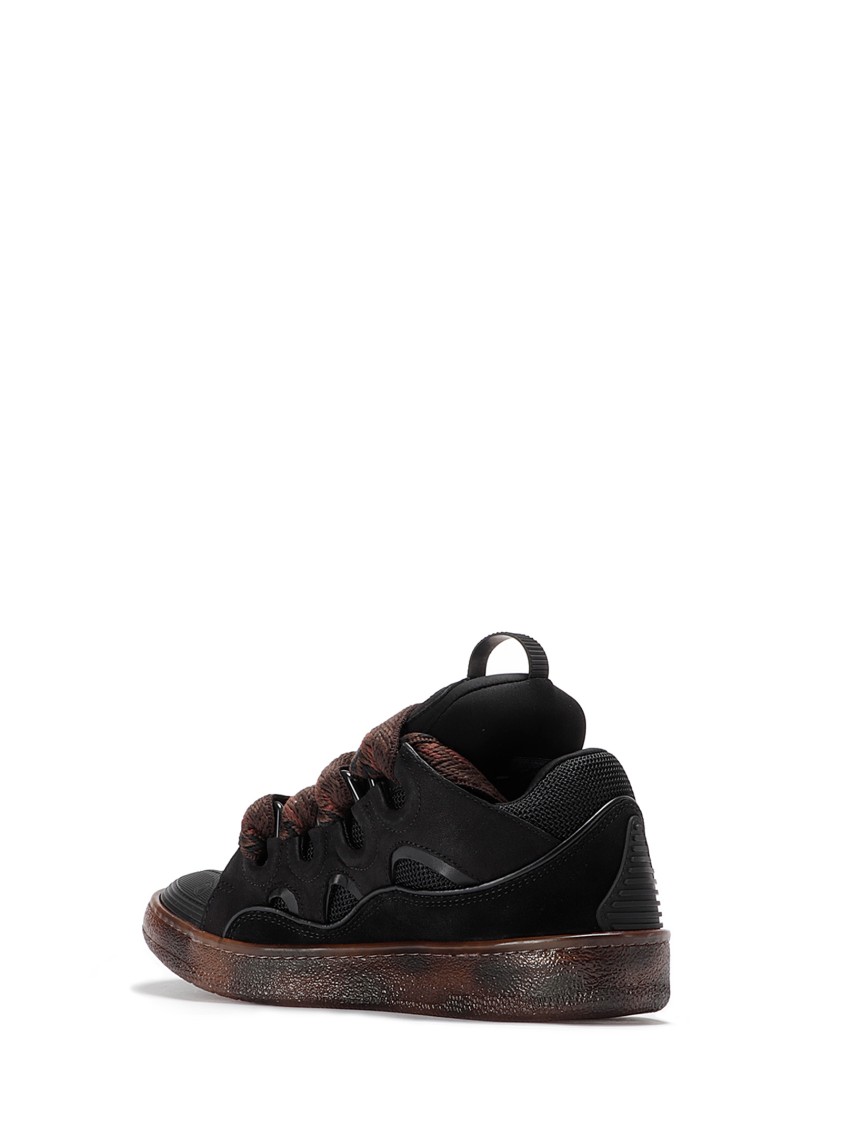 Shop Lanvin Suede Sneakers With Laces In Brown