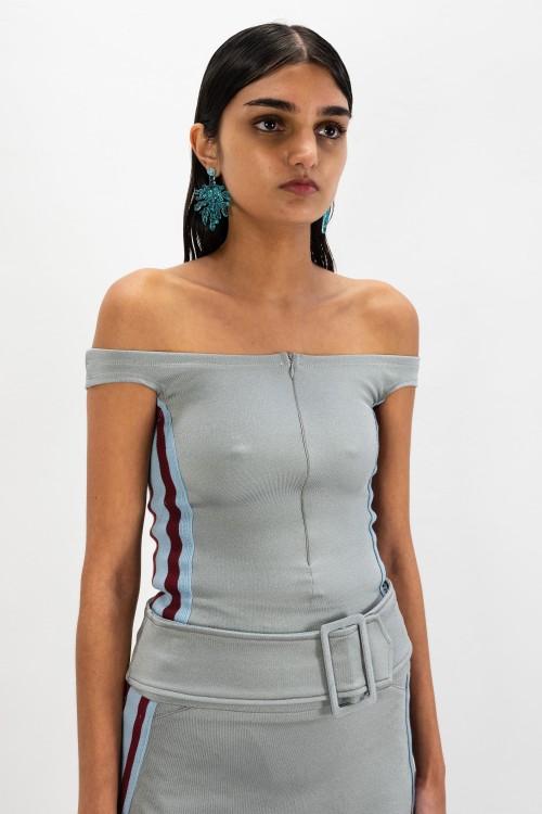 Shop Maisie Wilen Magnet Bodysuit In Grey