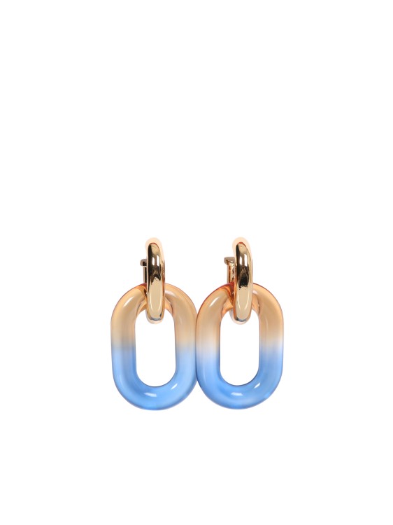 Shop Paco Rabanne Iconic Earrings Xl Link With Double Hoops In Not Applicable