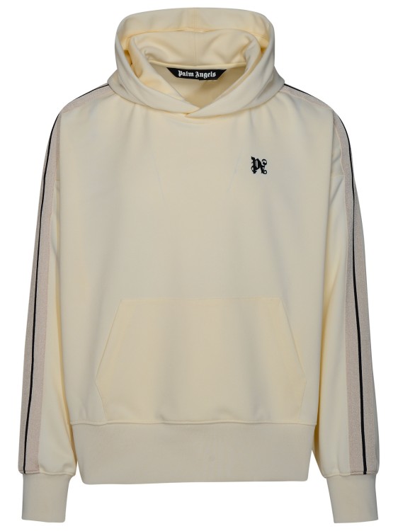 Shop Palm Angels Sports Sweatshirt In Ivory Polyester In Neutrals