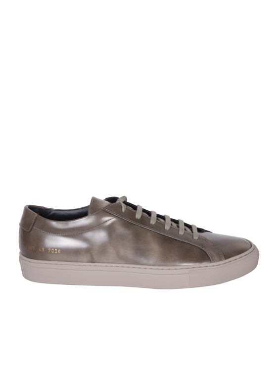 Common Projects Glossy Black Patent Leather Sneakers In Grey