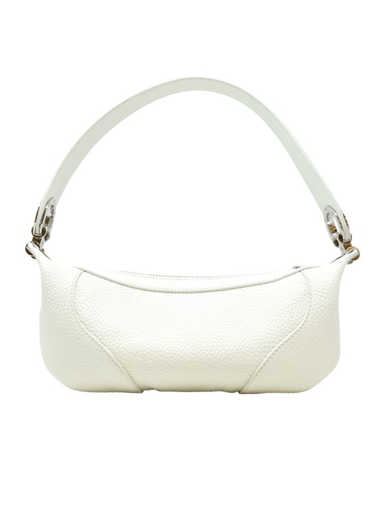 By Far Mini Amira White Flat Leather Handbag