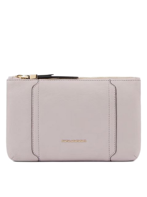 Piquadro Purple Leather Clutch Bag In Pink