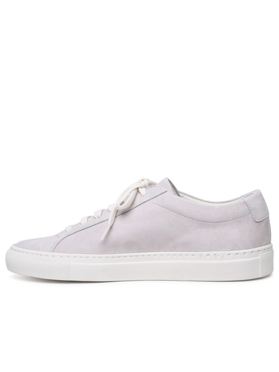 Shop Common Projects Contrast Achilles' Suede Nude Sneakers In Grey