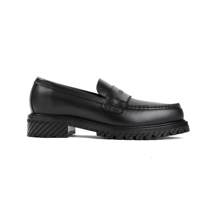 Shop Off-white Military Black Leather Loafers