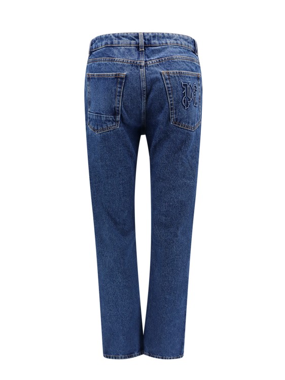 Shop Palm Angels Cotton Jeans With Back Embossed Monogram In Blue