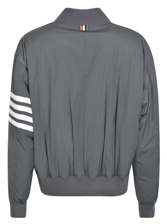 Shop Thom Browne Grey 4-bar Stripe Bomber Jacket