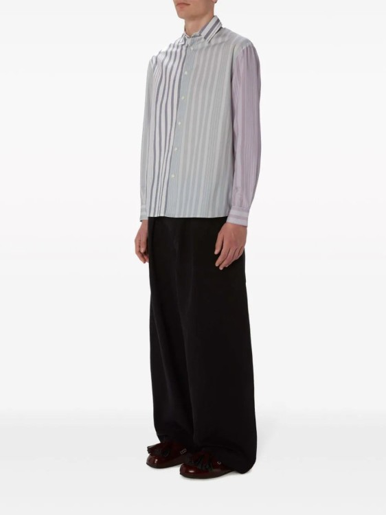 Jw Anderson Panelled Stripe-print Shirt In Multicolor