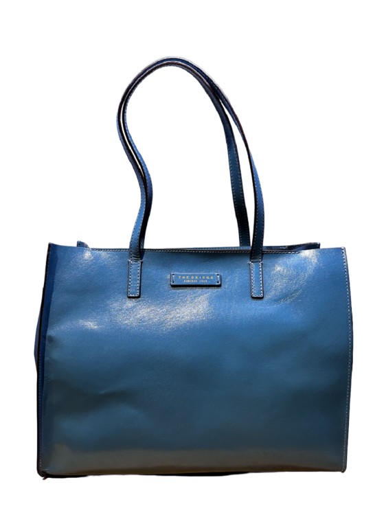 The Bridge Blue Leather Shopping Bag