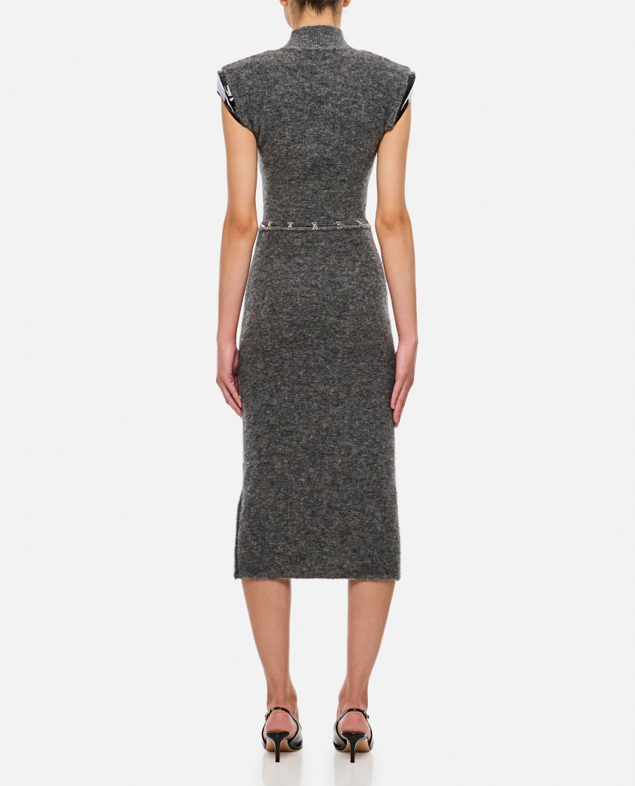 Sportmax Albino Cut-out Mohair Dress In Grey