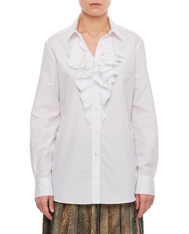 Shop Ralph Lauren Keara Long Sleeves Cotton Shirt In White