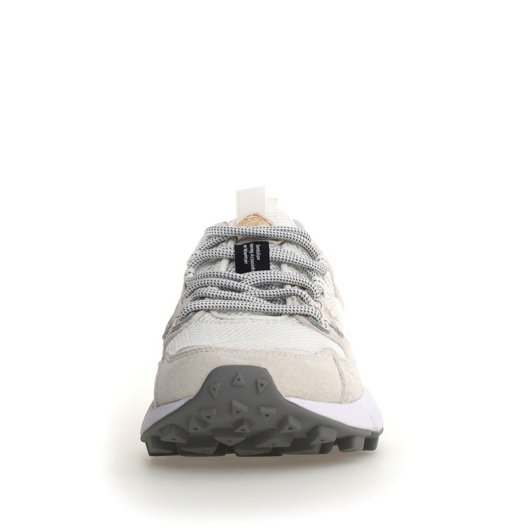 Shop Flower Mountain Yamano Sneaker In Ice White Suede And Technical Fabric