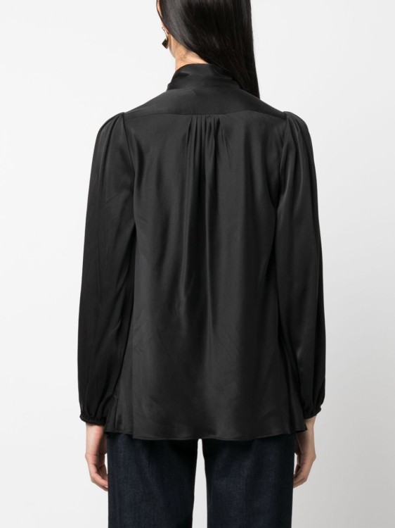 Shop Zimmermann Pussy Bow Long-sleeve Silk Blouse In Black