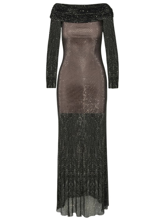 Marc Jacobs (the) Rhinestone Dress In Black Polyester