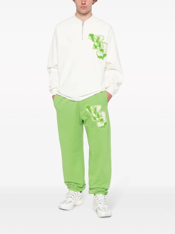 Shop Y-3 Green Logo Patch Pants