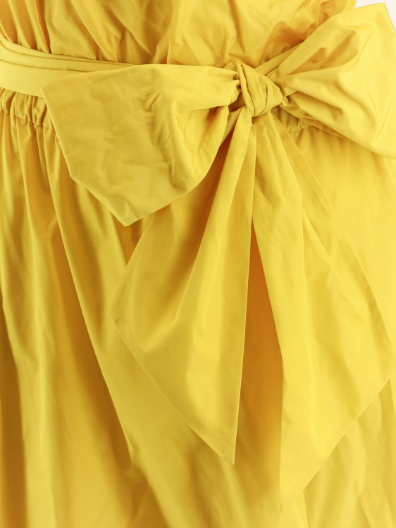 Shop Lavi Long Taffetà Dress In Yellow