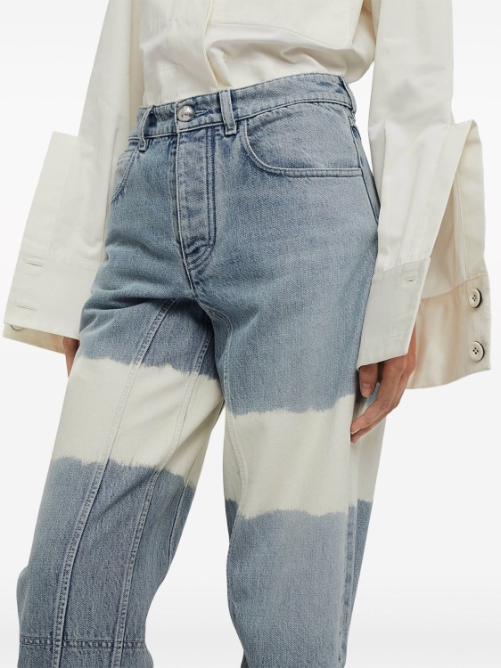 Shop Jil Sander Blue Color-block Denim Pants
