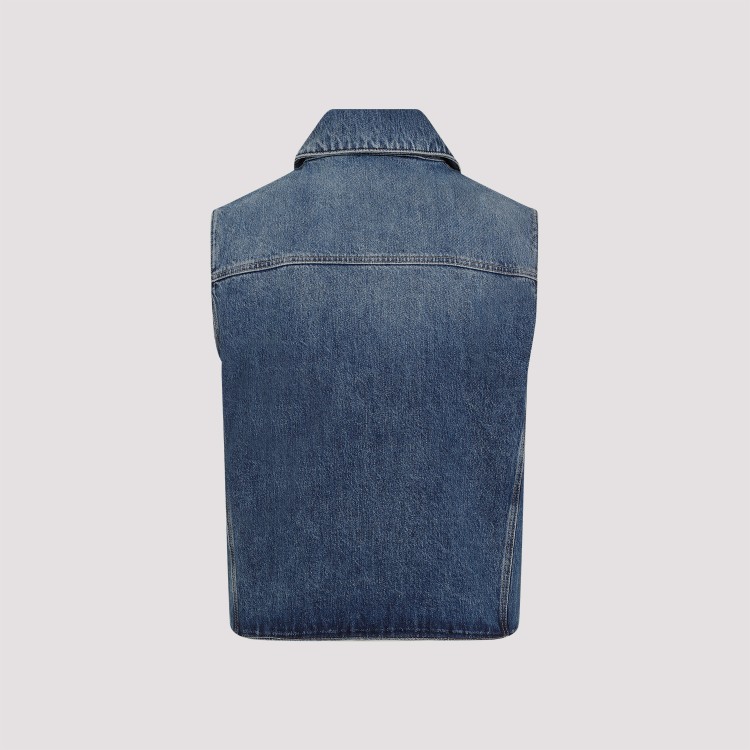 Shop Givenchy Indigo Blue Cotton Sleeveless Denim Vest