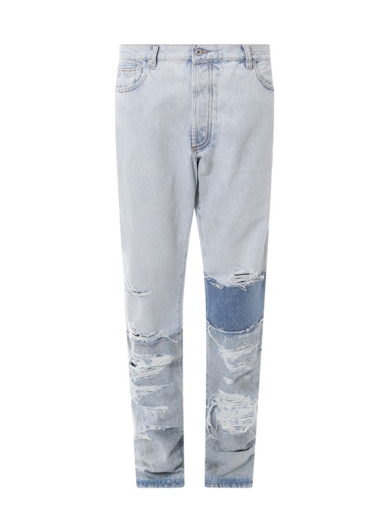 Shop Heron Preston Cotton Jeans With Back Logo Patch In Blue