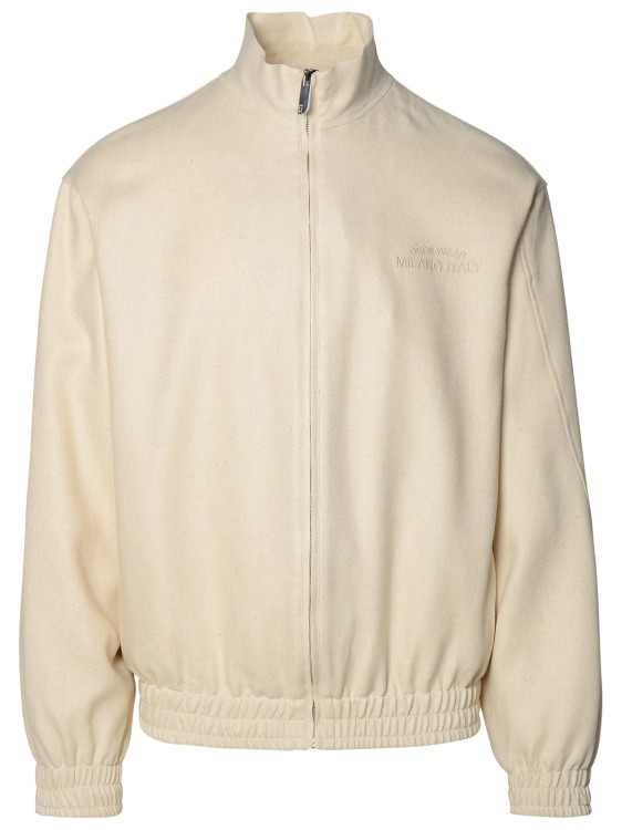 Gcds logo-embroidered cotton bomber jacket - Neutrals