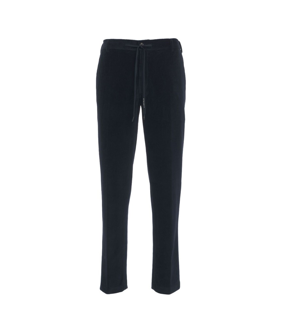 Circolo 1901 Corduroy Trousers With Drawstring In Blue