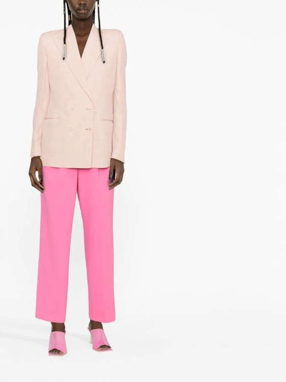 Shop Stella Mccartney Pink Fluid Linen Jacket In Neutrals