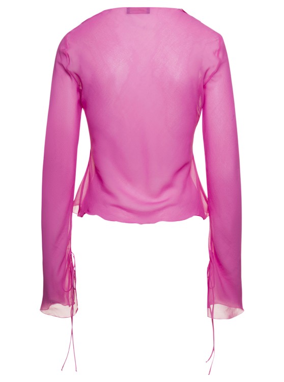 Shop Andamane Ruffle-detail Blouse In Pink Silk