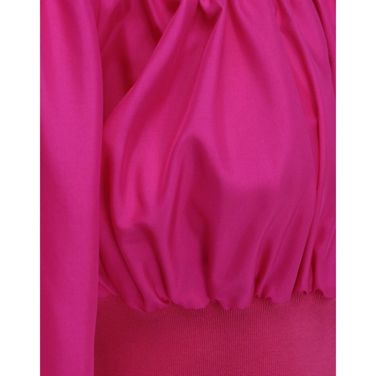 Shop Alexander Mcqueen Pink Cropped Silk Top